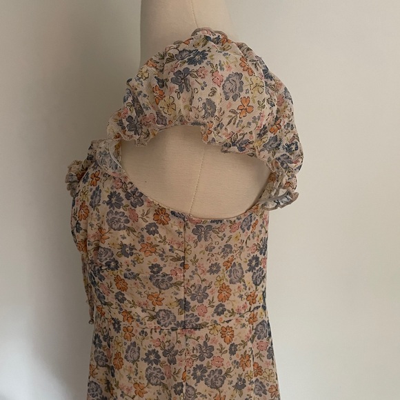 Altered State Floral Mesh Lined Cap Sleeve 90s Grunge Goth Punk Babydoll Dress M - Picture 6 of 11